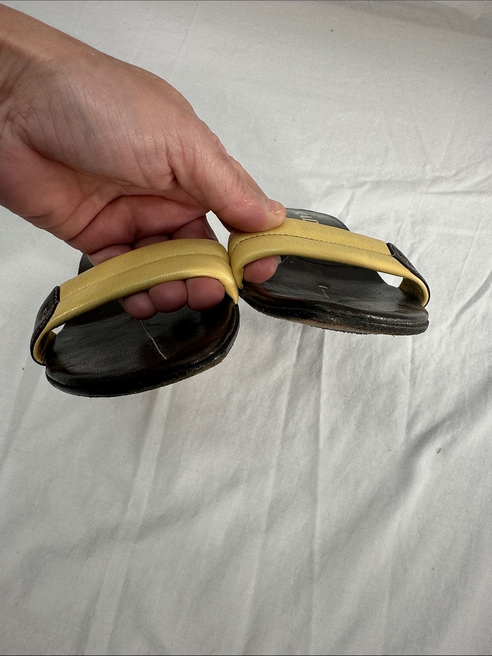 Vintage Prada Leather Mules Kitten Heel Sz 36 US 6 Brown/Tan Slip On Sandals - Picture 6 of 12